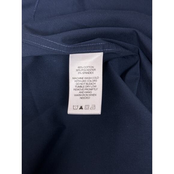 New Foxcroft Dress 8 Womens Navy Blue Non Iron Stretch Band Collared Shirt Style - Picture 9 of 9